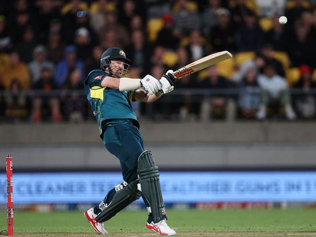 Travis Head will atop the batting order alongside David Warner. Picture: Marty MELVILLE / AFP