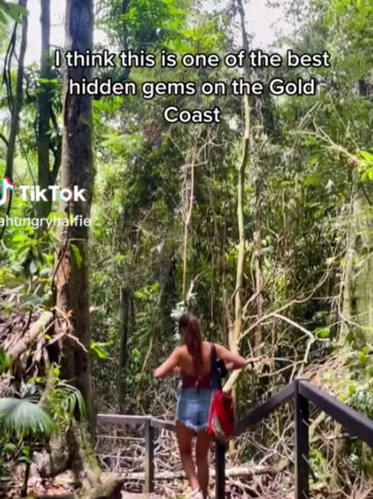 Natural Bridge, Gold Coast, is described as a ‘hidden gem’. Picture: TikTok/ahungryhalfie