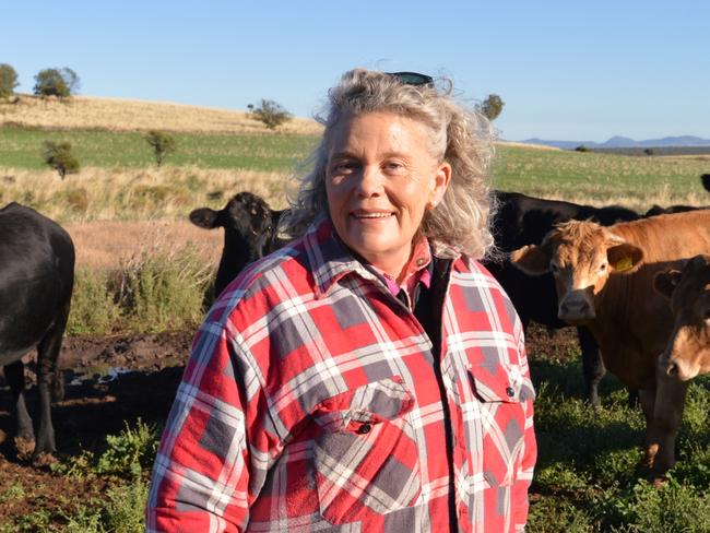 Fiona Simson with her husband, Ed. son Tom, daughter-in-law Georgina, and grandchildren Flossie, 3, and Wal, 18 months, on her family's property at Premer on NSW's Liverpool Plains. Picture: John Elliott