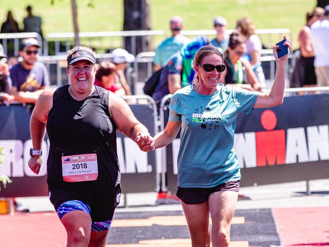 Competitors in the Ironman 70.3 Tasmania in Hobart Picture: Linda Higginson