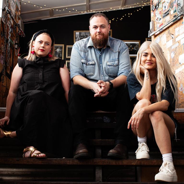 Cat Clarke, Boo Johnston and Pixie Weyand are co-owners of Brisbane venue The Zoo. Picture: Luke Henery