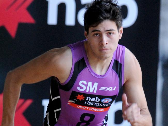 Ben Jarman at the AFL Draft Combine at Etihad (Docklands) Stadium. Picture: Andrew Henshaw