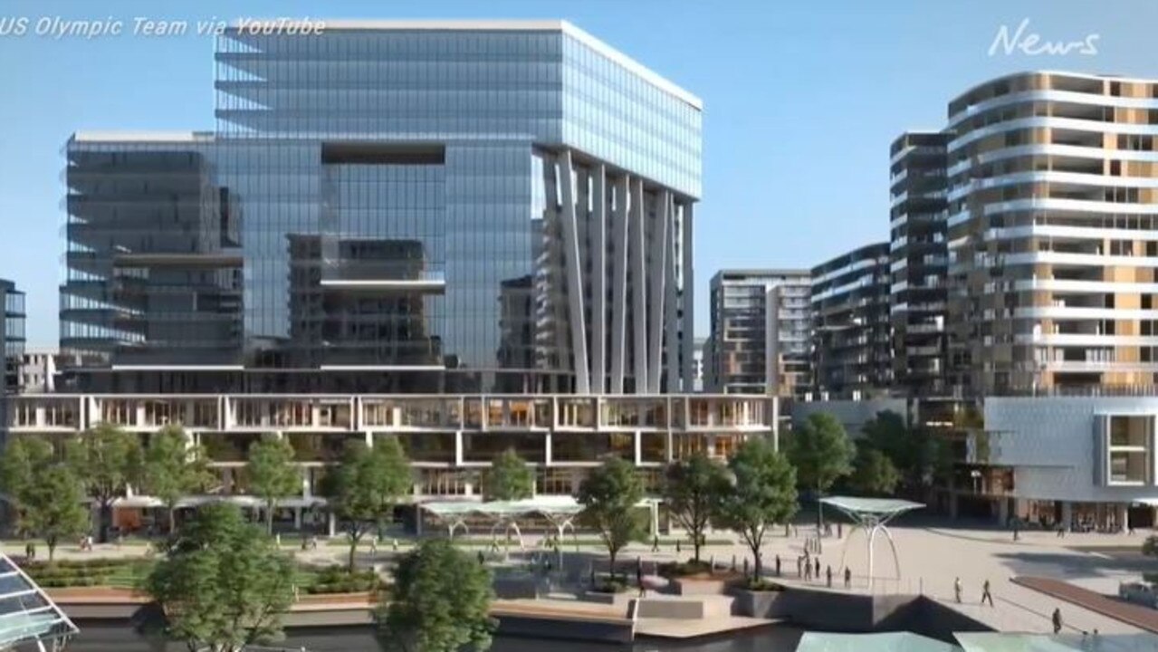 A screenshot shows the proposed satellite village in the Maroochydore city centre.