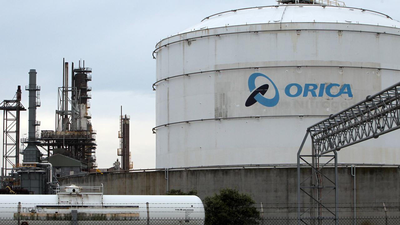 The Orica plant on Kooragang Island in Newcastle.