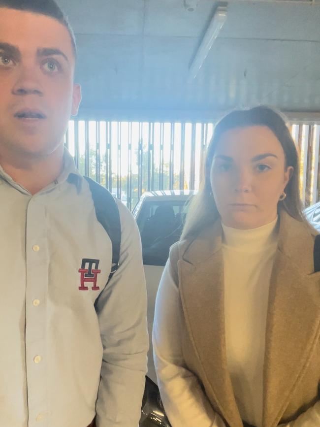 Joel and Tiffany at the Hills Showground Metro station carpark. They say Tallawong is worse.