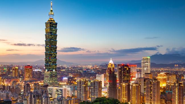 View of the Taipei Skyline with Taipei 101.