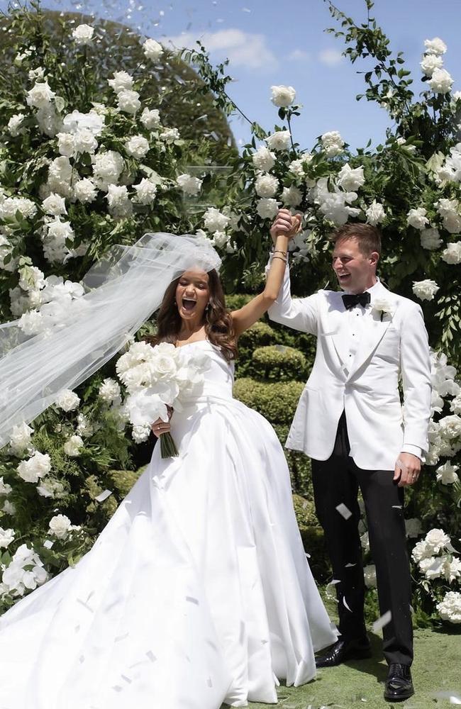 The wedding was at the Toorak residence of Lindsay Fox Picture: White Vine Photography