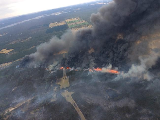 A fire at Mooralla, one of 66 across the state yesterday. Picture: State Control Centre Facebook