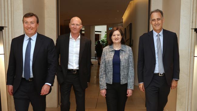 From left: BCA chief executive Bran Black, Cochlear CEO Dig Howitt, BP Australia president Lucy Nation and Wesfarmers CEO Rob Scott. Picture: John Feder