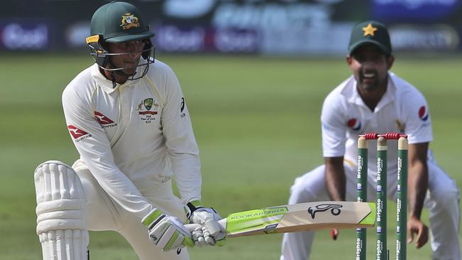 Usman Khawaja showed strength to ignore criticism of the shot. Picture: AP