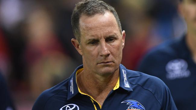 Crows coach Don Pyke during the Round 1 loss to Essendon. Picture: Julian Smith (AAP).