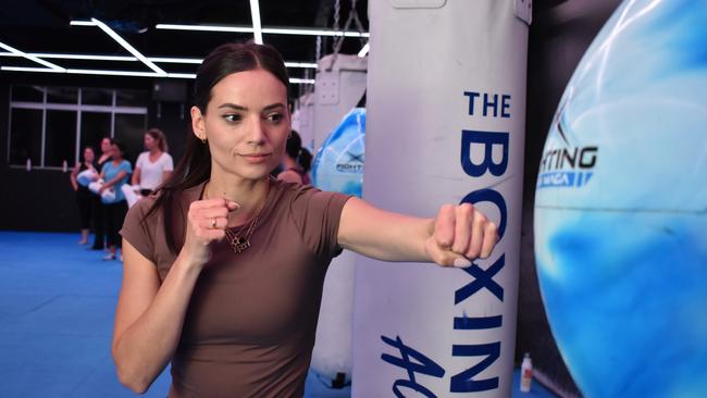 Rebecca Di Veroli at a women‘s Krav Maga self-defence class. Picture: Noah Yim/The Australian