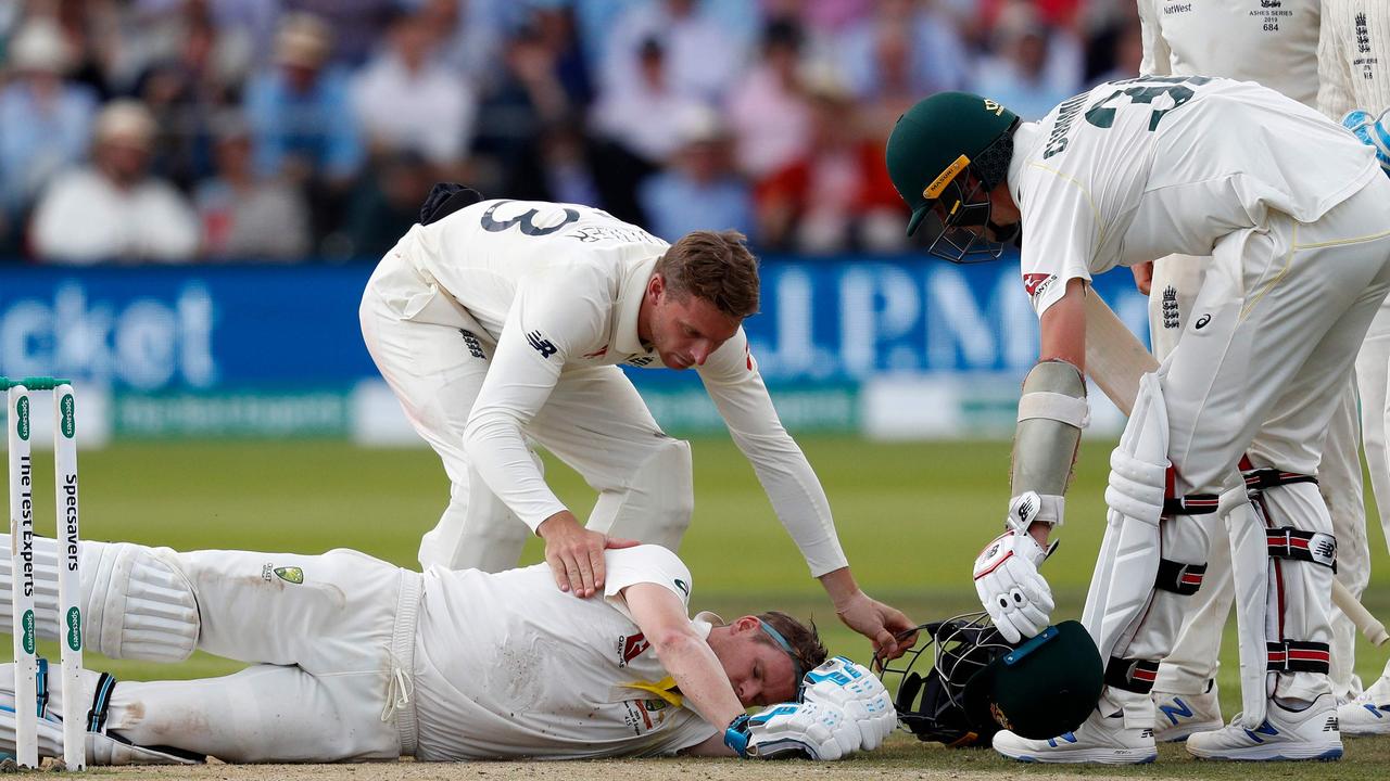 Jos Buttler was the first person to check on Steve Smith after he was struck by a Jofra Archer bouncer.