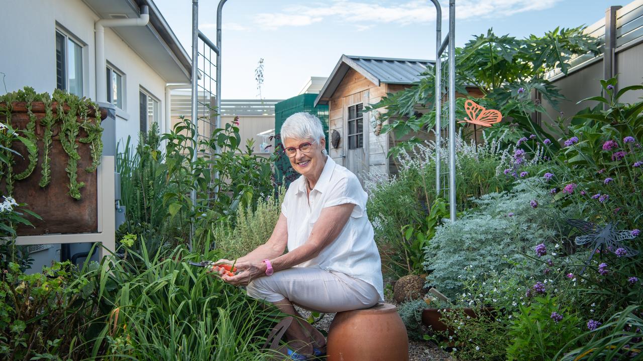 Barbara has all the elements she needs, her garden, a shed and somewhere to potter. Picture: Brad Fleet