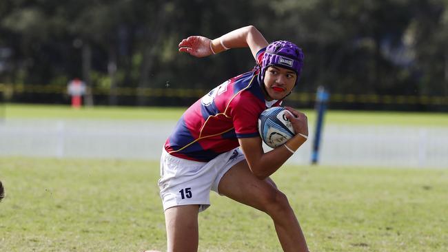 Action from the GPS First XV rugby match between Brisbane Grammar School and Brisbane State High School. Photo:Tertius Pickard