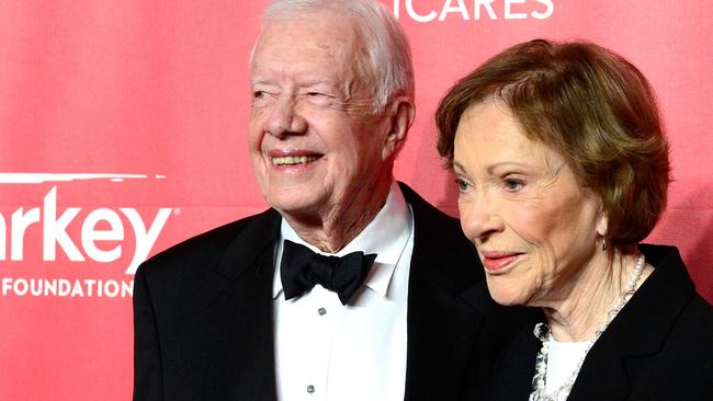 Mr Carter and his wife Rosalynn, who died last year. Picture: Frazer Harrison/Getty Images via AFP