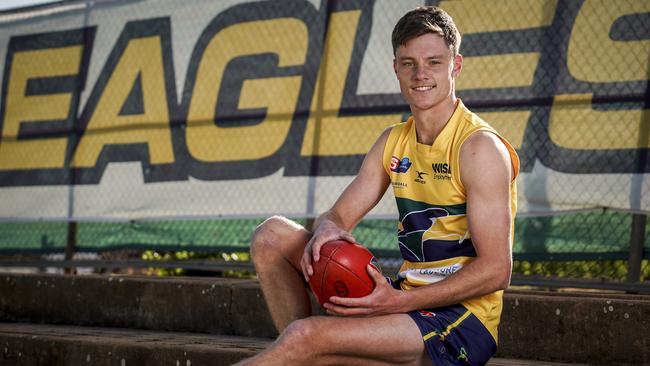 Eagles footballer Jacob Wehr at Woodville Oval. Picture: Mike Burton