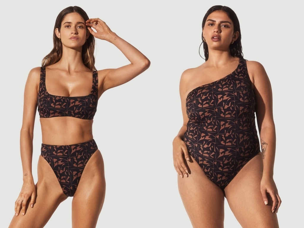 Form and Fold The Crop Underwire D-G Top and The Tilt Underwire D-G One Piece. Picture: THE ICONIC.