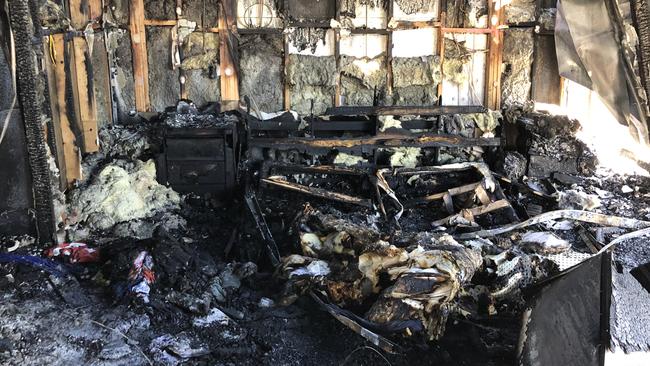 In seconds fire spread through the 10-year-old Bulimba home. Photo. Supplied.