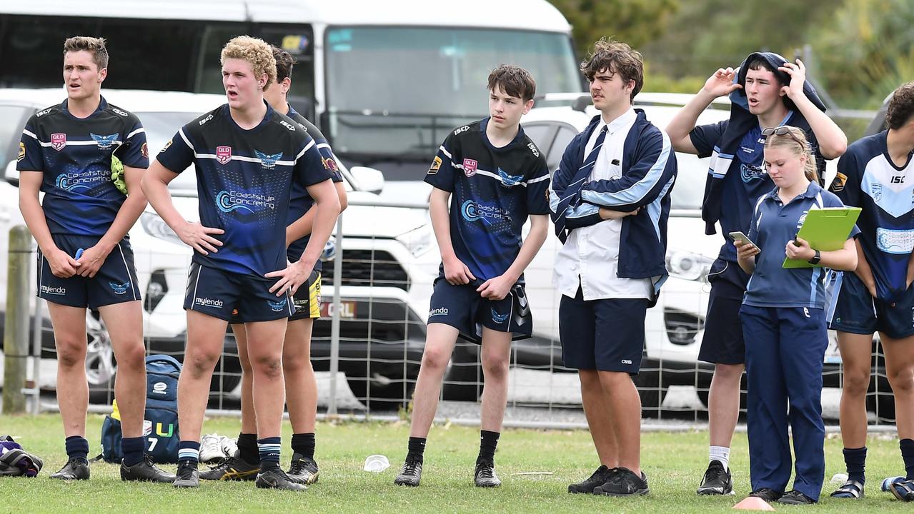 RUGBY LEAGUE: Justin Hodges and Chris Flannery 9s Gala Day. Grand final, Caloundra State High School V Redcliffe State High, year 12. Picture: Patrick Woods.