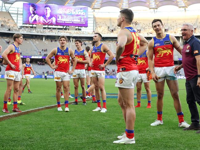 Chris Fagan (right) and the Brisbane Lions are preparing for their battle with Collingwood. Picture: Will Russell/AFL Photos via Getty Images