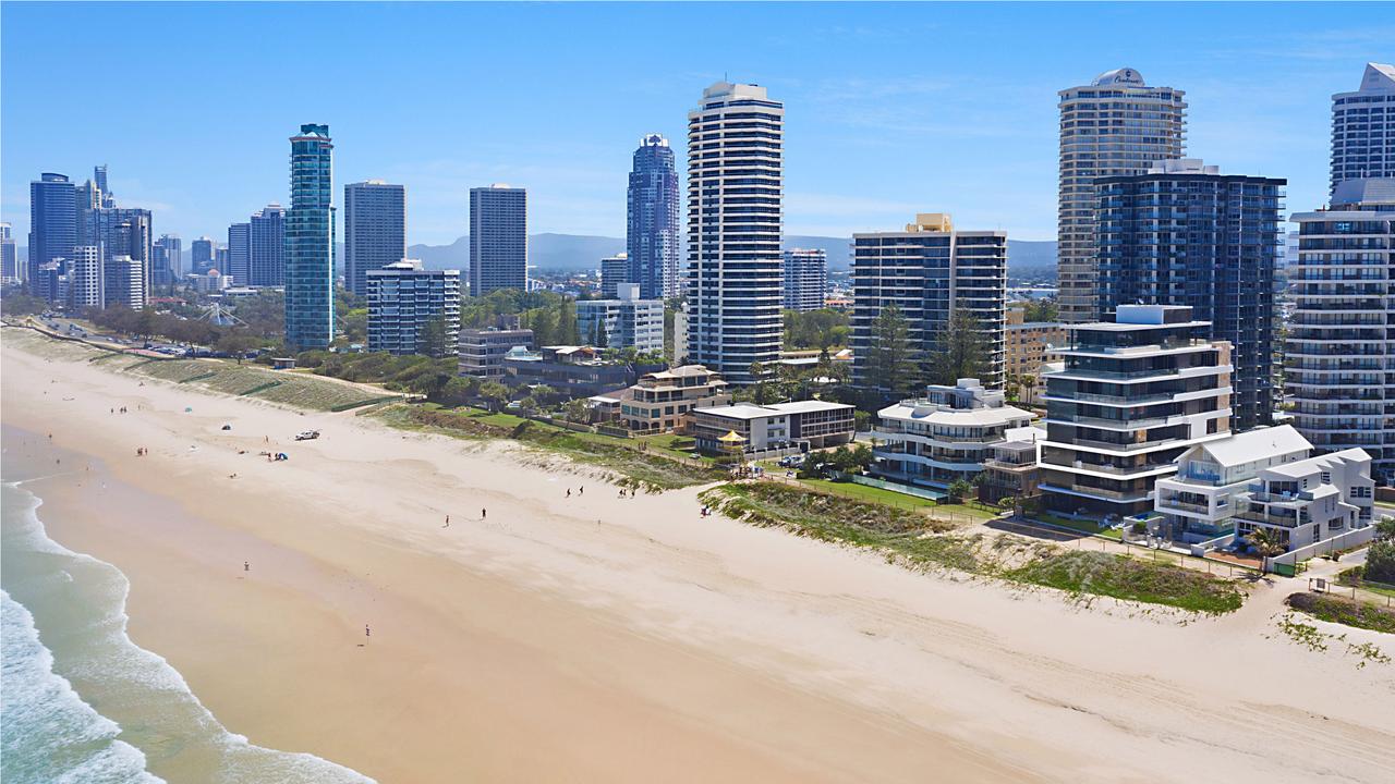 Main Beach on Queensland’s Gold Coast is tipped to become a $3 million suburb in 2021 according to REA Insights predictions. However, neighbouring suburbs hold price medians of half that. Picture: Supplied