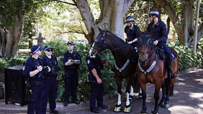 Police at the Pro-Palestine Protest in Hyde Park. Picture: Adam Yip