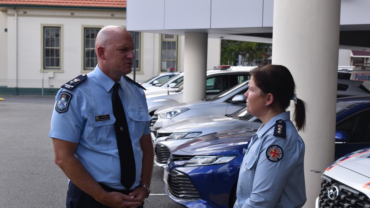 QPS Acting Superintendent Mark Burgess and QAS’ Loretta Johnson speaking about the Stanwell fatal crash tragedy.