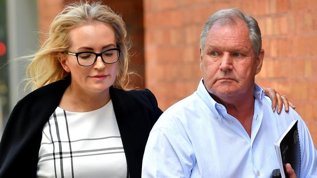 Robert Doyle with wife Emma Page-Campbell in Flinders Lane. Picture: Nicole Garmston