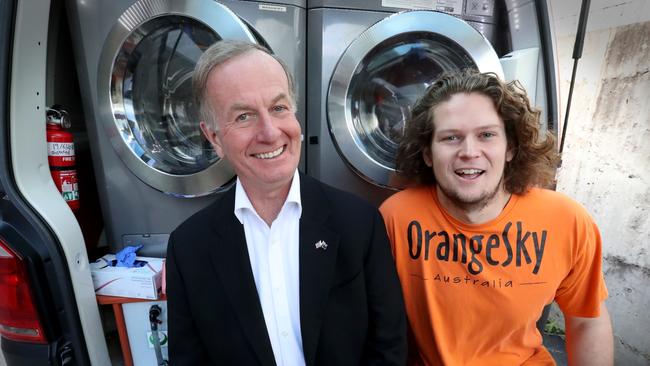 United States Ambassador to Australia, Arthur B. Culvahouse and Orange Sky Co-founder Lucas Patchett. Picture: Jamie Hanson.