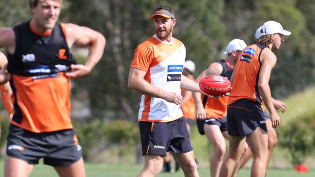 Shane Mumford was GWS ruck coach before coming out of retirement. Picture: David Swift