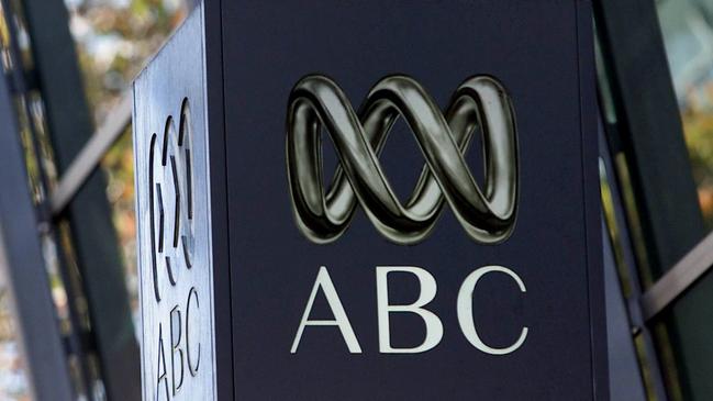 Sign with ABC logo outside ABC building, home of ABC radio, on Harris Street, Ultimo, Sydney, NSW.