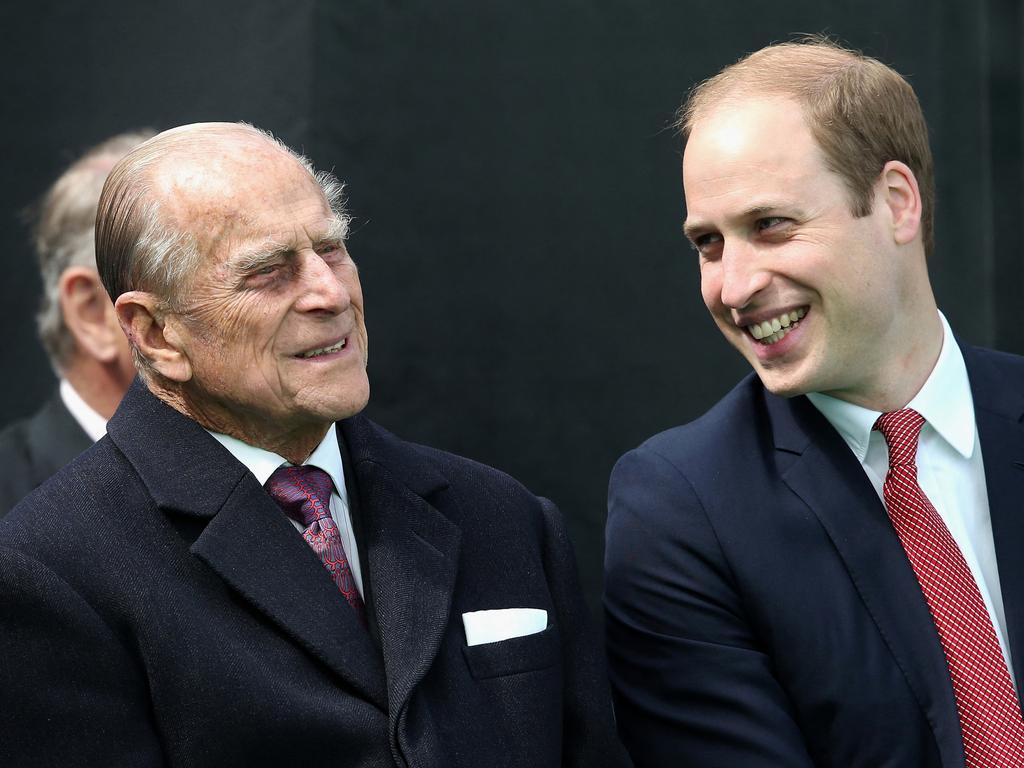 Prince William with his grandfather, the Duke of Edinburgh. Picture: Chris Jackson / AFP