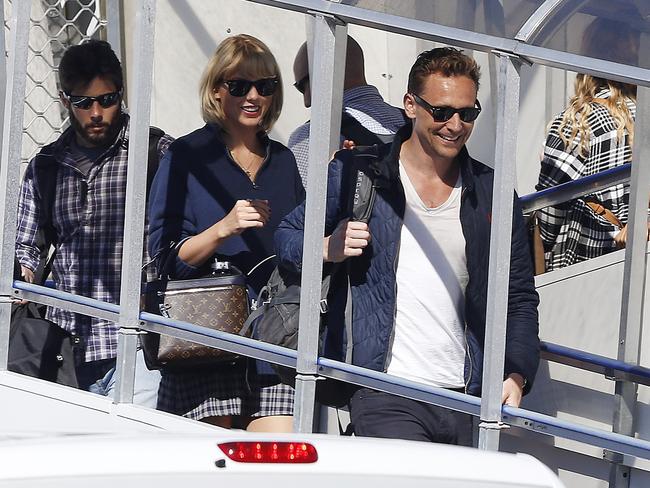 Taylor Swift and Tom Hiddleston at Gold Coast Airport. Picture: Jerad Williams