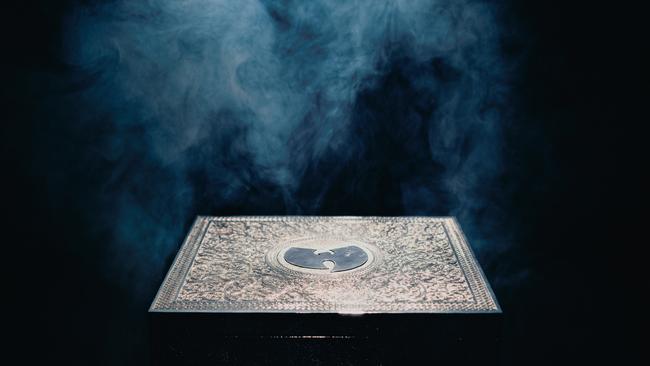 HOBART, AUSTRALIA - NewsWire Photos - 28 MAY, 2024: Pictured is a hand-carved nickel-silver box that houses a copy of 'Once Upon a Time in Shaolin' by American hip-hop greats Wu-Tang Clan. The Museum of Old and New Art (Mona) presents one of the rarest, most valuable pieces of music ever created, the Wu-Tang Clan’s fabled Once Upon a Time in Shaolin, as part of upcoming exhibition, Namedropping. For a limited time, visitors can see the album on display, with limited access to public listening events held in Mona’s Frying Pan Studios. Picture: NewsWire handout