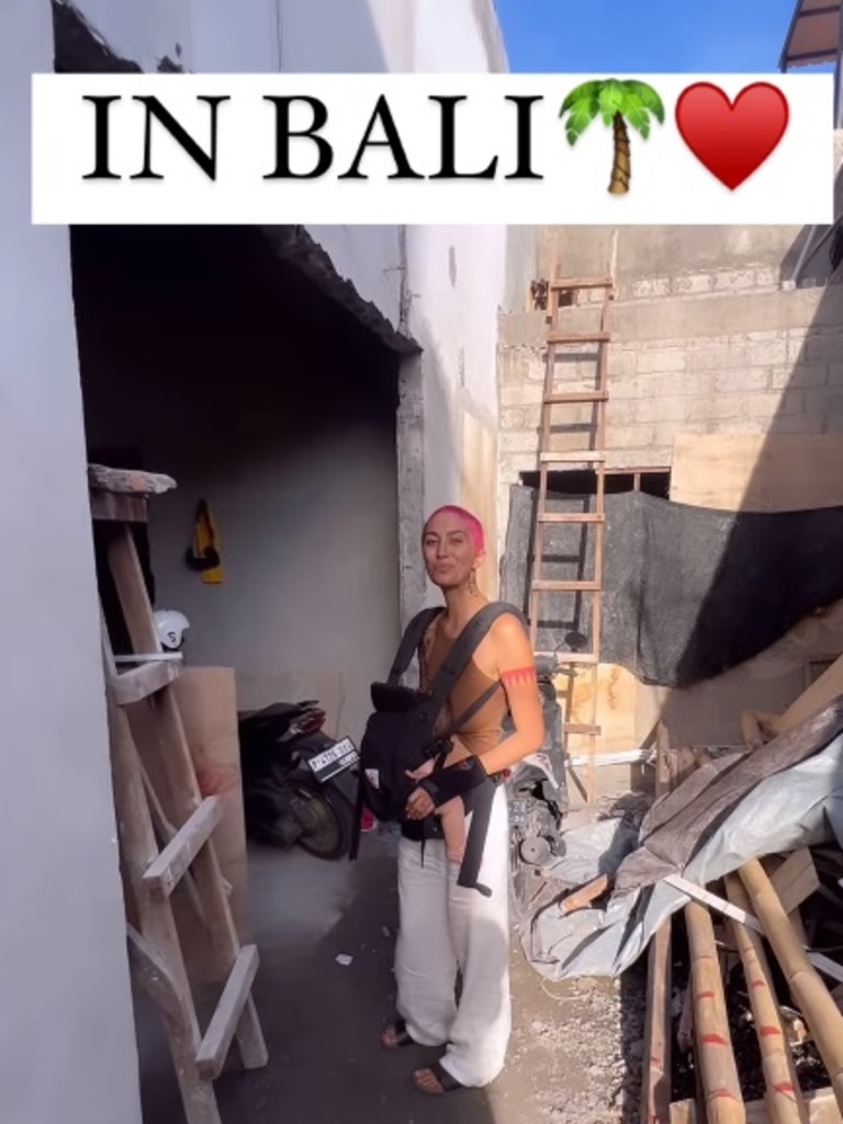 Honey revealed the family are back in Bali and renovating their home. Picture: Instagram/honeyahimsa