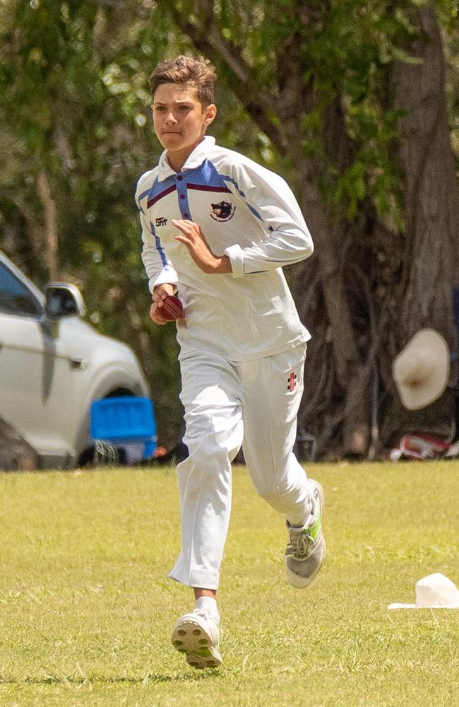 Coolum U13 North opening bowler Kade Williams running into bowl. Picture: Contributed