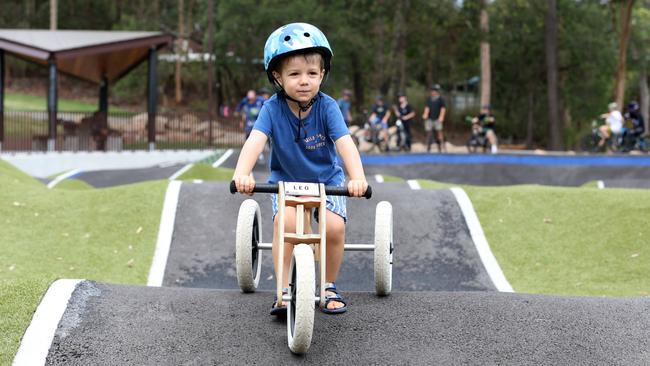 Leo enjoying the new Victoria Park Urban Pump Track. Photo:David Clark