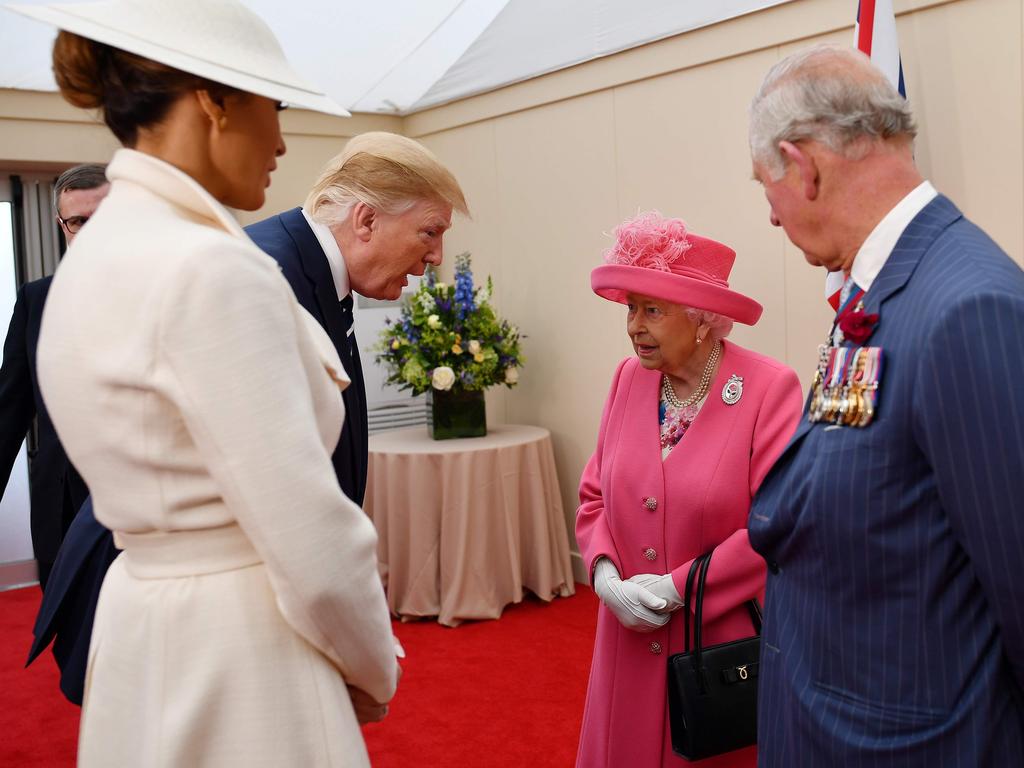 Mr Trump said he told the Queen about his mother being a fan. Picture: Jeff J Mitchell / POOL / AFP.