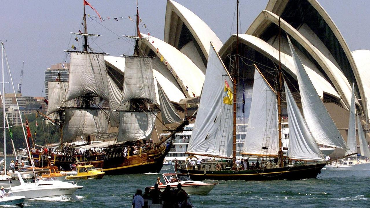 An Australia Day celebration on Sydney Harbour in 2001. Picture: AFP Photo/David Hancock