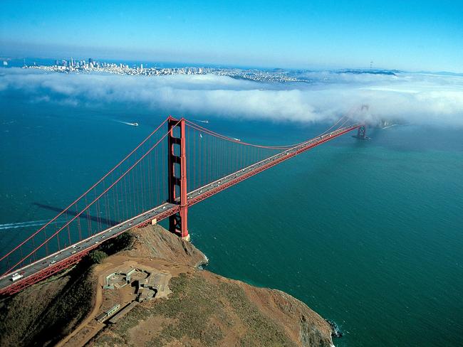 The Golden Gate Bridge.