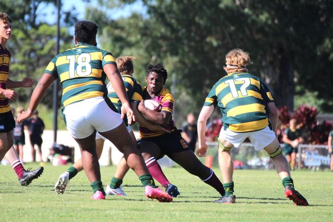 Ballymore Cup rugby action at the Albany Creek Brumbies Junior Rugby Union Club on Friday, April 12, 2024.