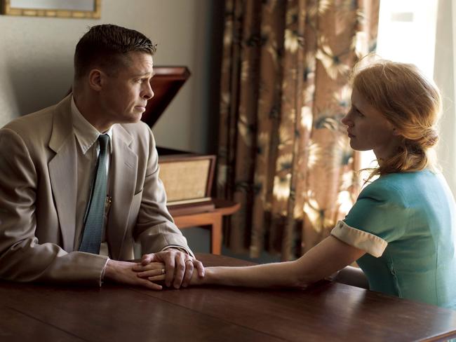 Hollywood stars ... Brad Pitt and Jessica Chastain in a scene from 2011 film 'The Tree of Life'. Picture: Supplied