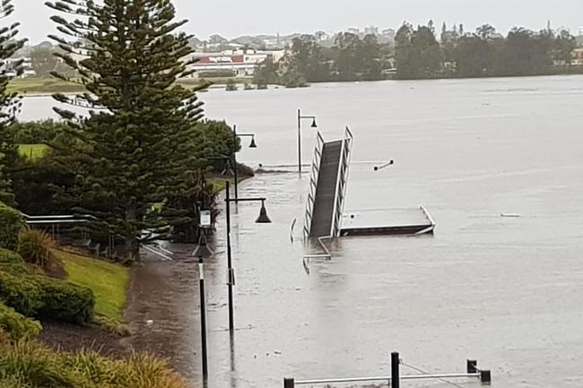 Lake Orr broke its banks this morning. Picture: Christine Walker.