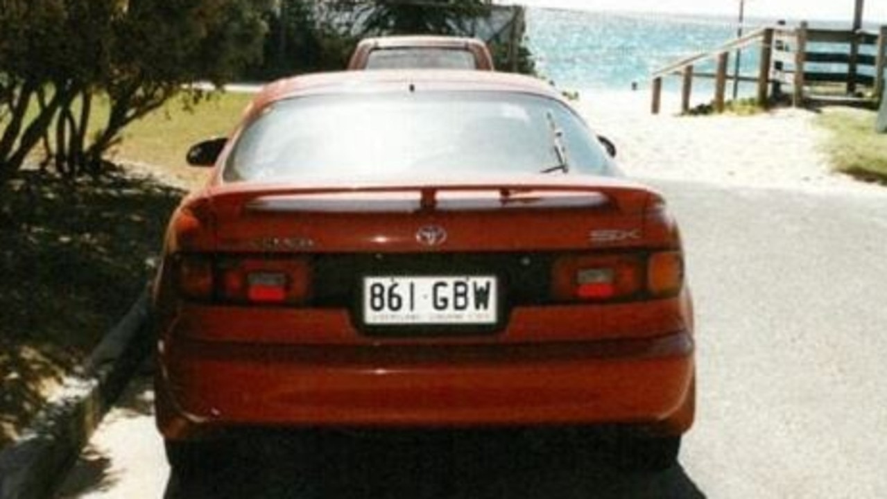 Iain Hogg’s red Celica was found in Palm Beach days after his reported disappearance. Picture: QPS