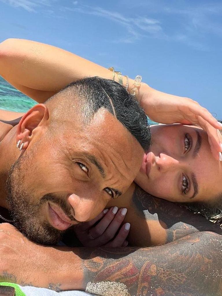 Nick Kyrgios and girlfriend Costeen Hatzi. Picture: Instagram