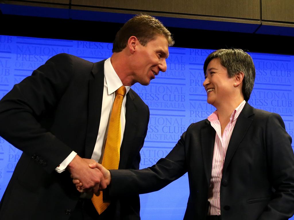 Liberal Senator Cory Bernardi and Labor Senator Penny Wong debated same-sex marriage.