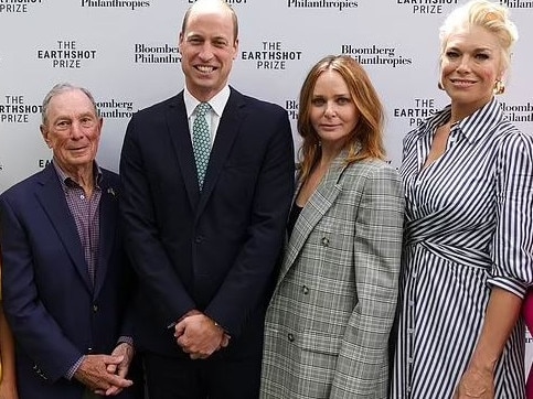 Former New York mayor Michael Bloomberg, Prince William, fashion designer Stella McCartney and actress Hannah Waddingham. Picture: Kensington Palace