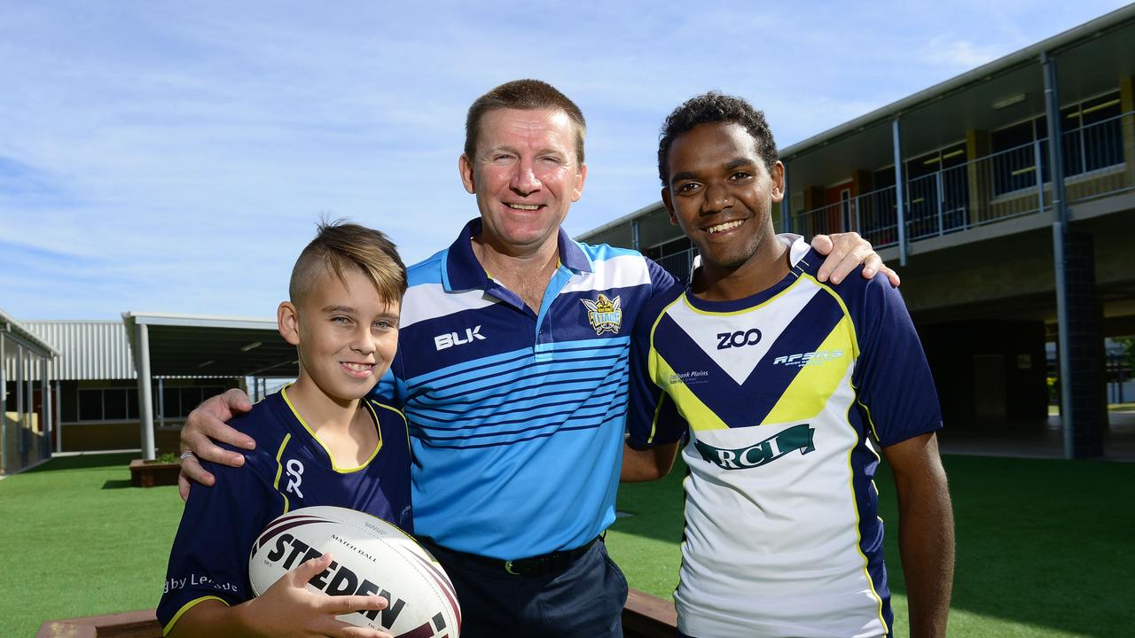 The Titans have farewelled long-time elite player development manager Jamie McCormack (middle). Picture: David Nielsen