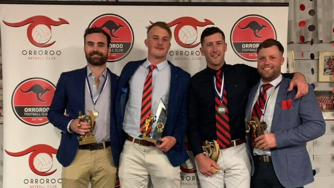 Luke Bowman (middle, left) has been a superstar for Orroroo. Picture: Orroroo Football Club